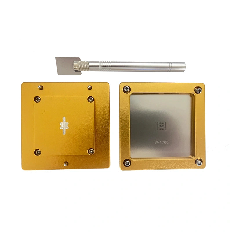 Antminer BM1760 Chip Tin Tool - ASIC Repair Set with Stencil Plate & Holder (For D3 Hash Boards)